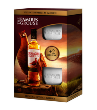 WHISKY Famous Grouse +2 szklanki