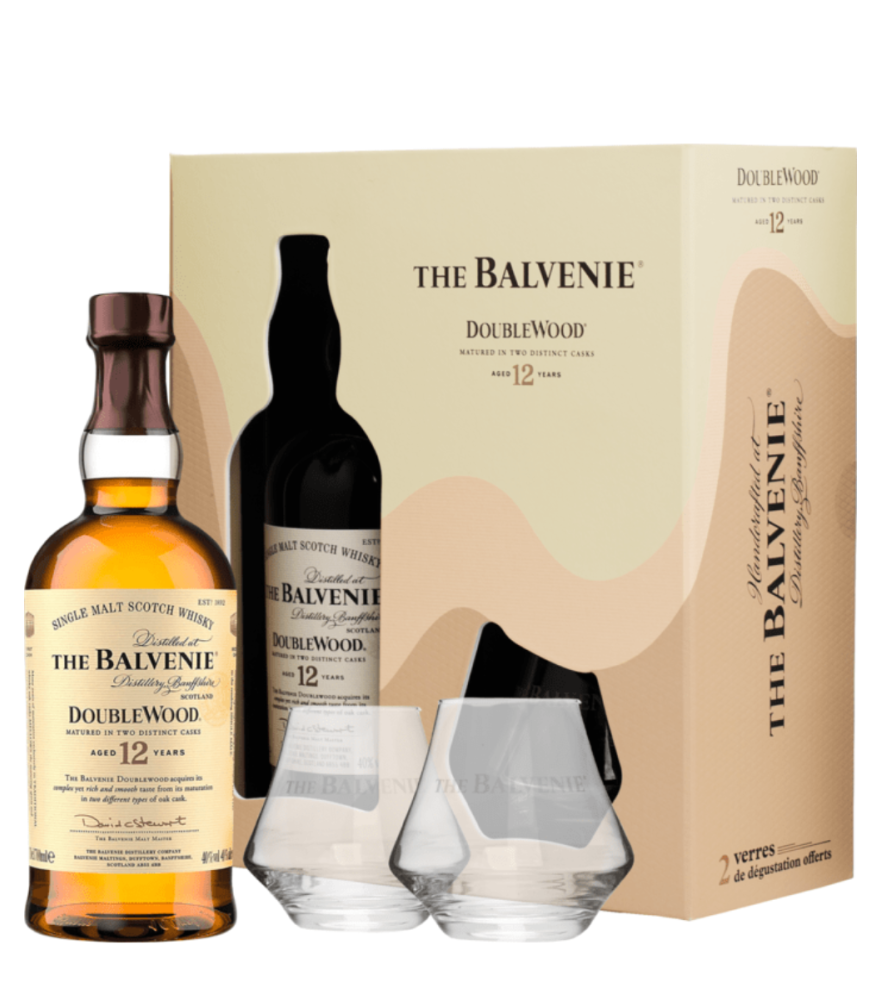 WHISKY The Balvenie 12yo Double Wood 0,7 + Glasses