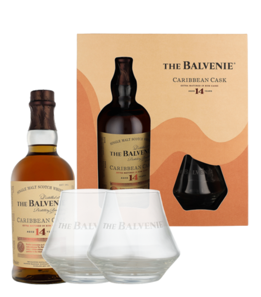 WHISKY The Balvenie 14 Caribbean Cask 0,7 +Glasses