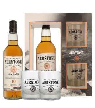 WHISKY Aerstone 10 Y O Sea Cask + Szklanki