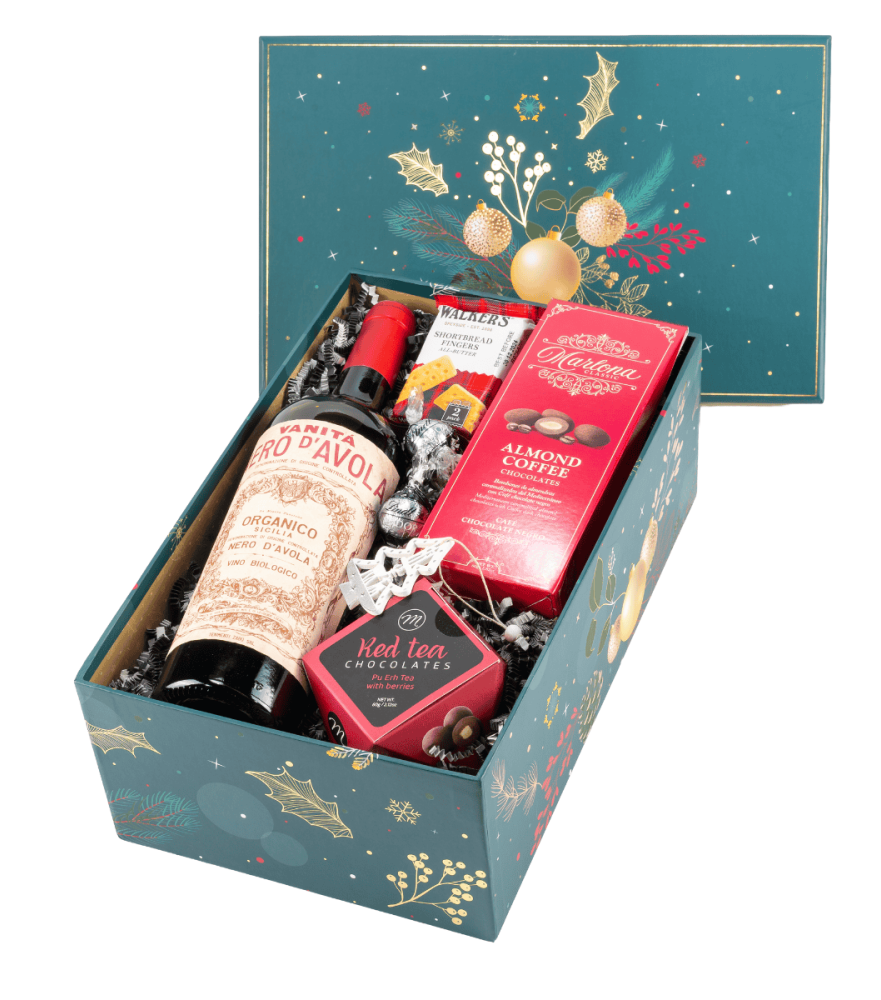 Świąteczny zestaw prezentowy – Wino Vanità w eleganckim pudełku