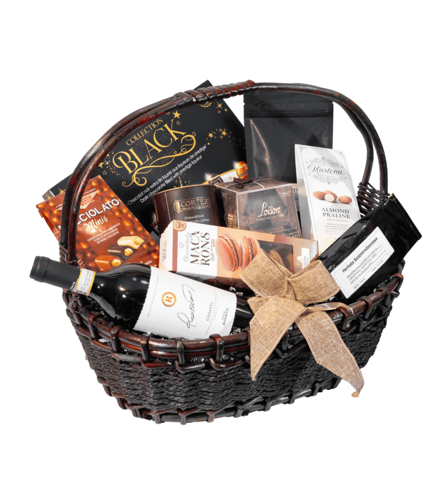 Ekskluzywny kosz prezentowy z polskiej wikliny – Chianti Rossetti