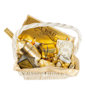Elegancki kosz prezentowy jasny – Hennessy VS Gold Limited