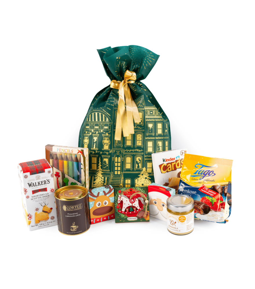 Torba Prezentowa Świąteczna – Zielona z Atłasem