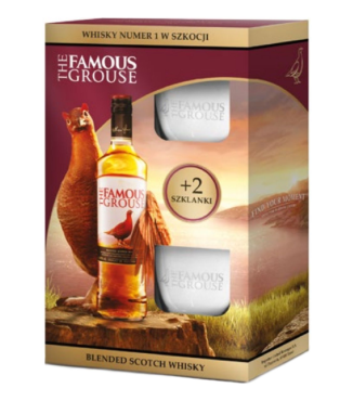 WHISKY Famous Grouse +2 szklanki